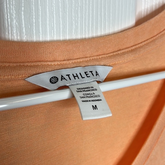 Athleta‎ Breezy Scoop V Neck Tee Women's Size Medium Orange Lightweight Flowey - Picture 7 of 8